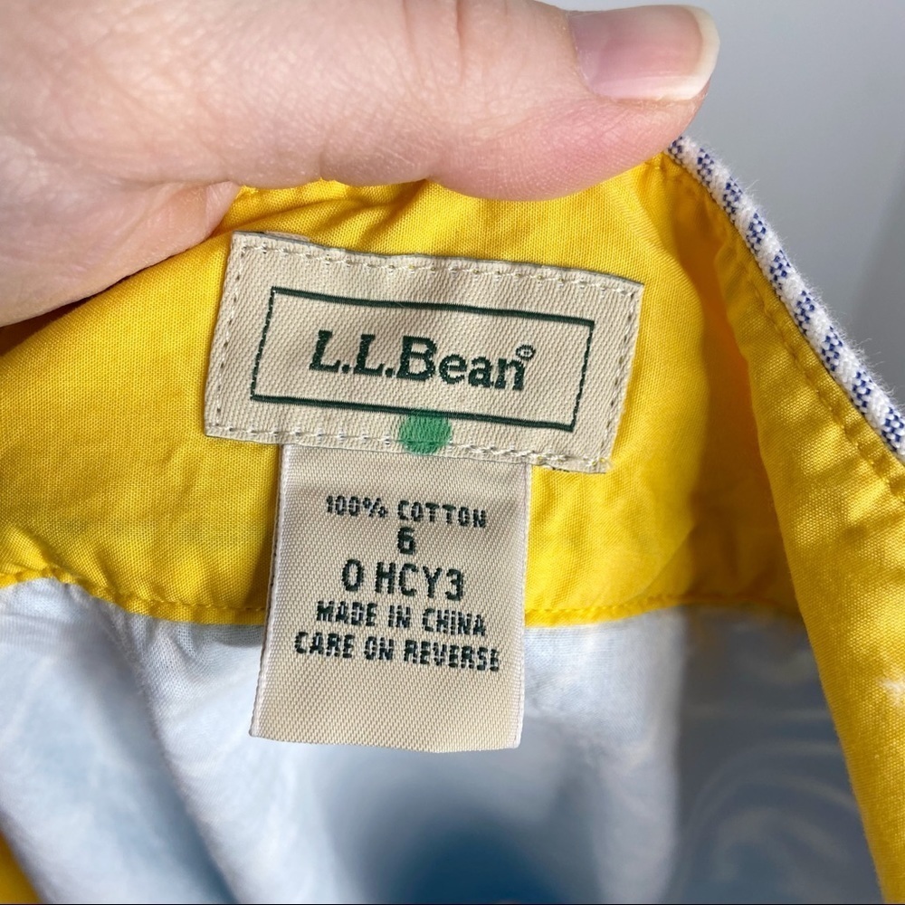 L.L. Bean Blue & Yellow Anchor Print Nautical Sailor A Line Flare Skirt - Picture 2 of 10